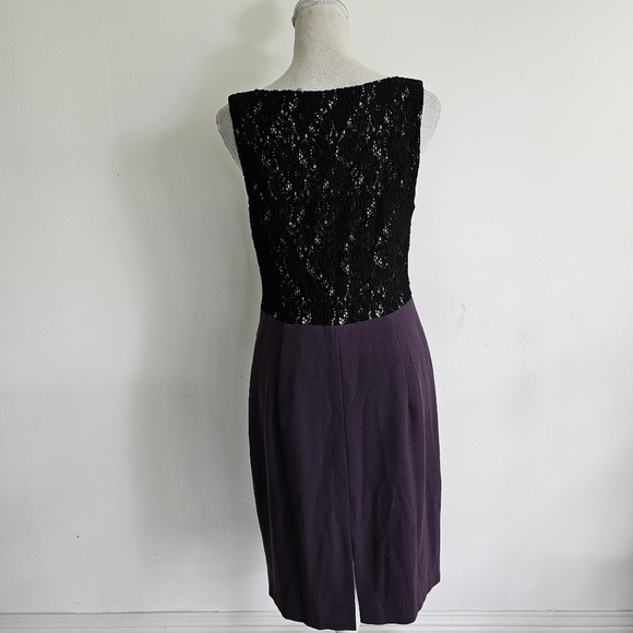 Black Halo "Guipure" Purple and Black Sheath Dress - Picture 7 of 10
